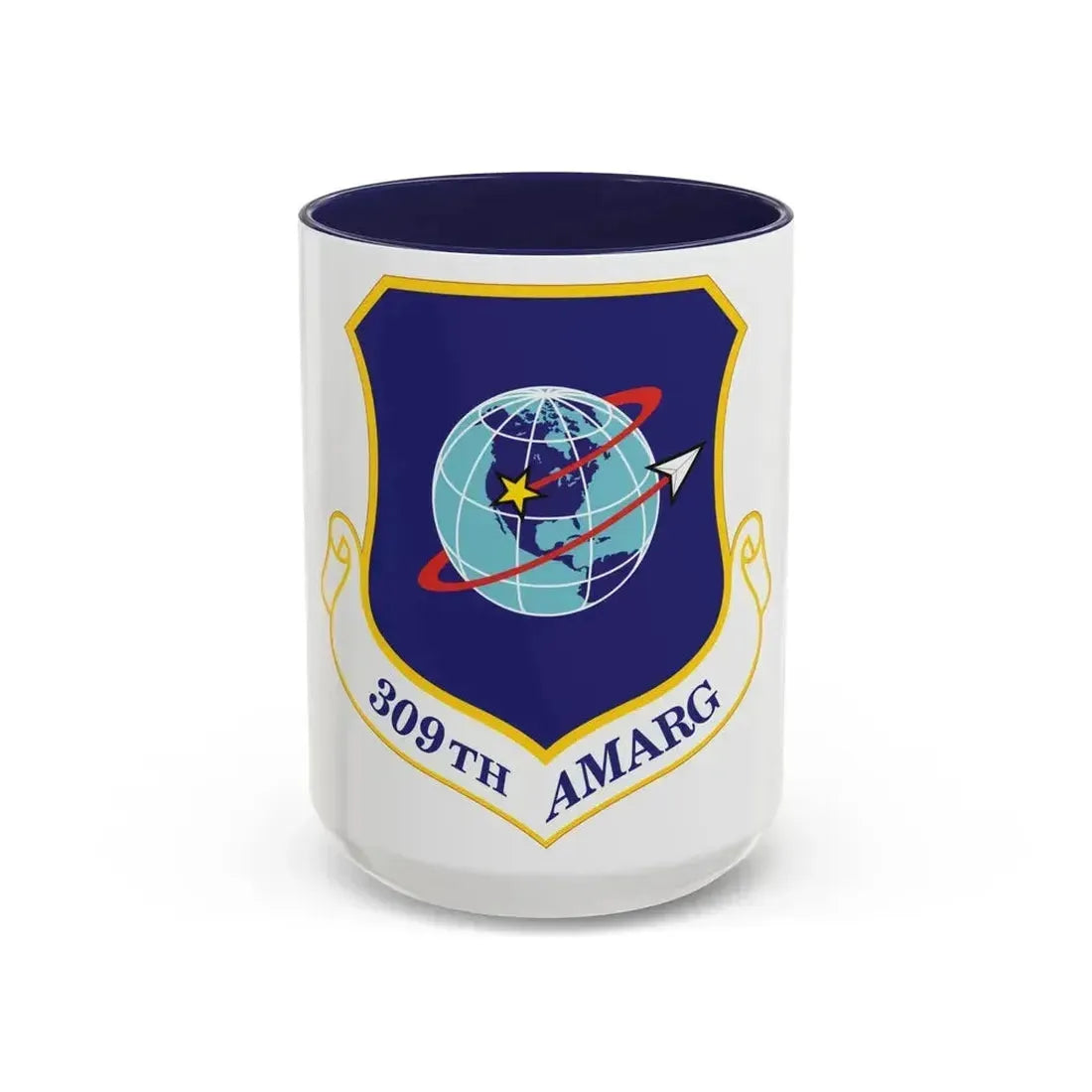 309th Aerospace Maintenance & Regeneration Group (U.S. Air Force) Accent Coffee Mug 15oz Navy - Go Mug Yourself