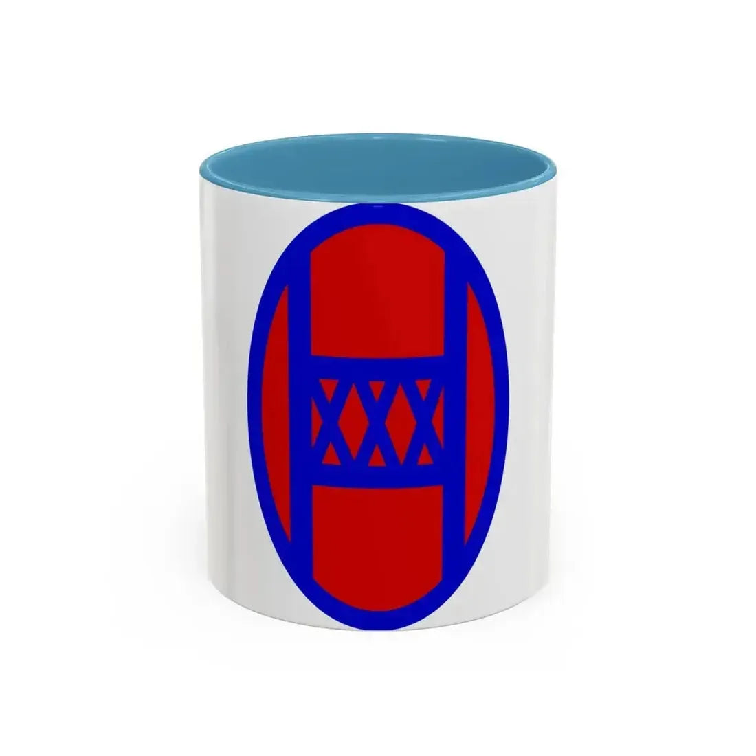 30th Infantry Division SSI (U.S. Army) Accent Coffee Mug 11oz Light Blue - Go Mug Yourself