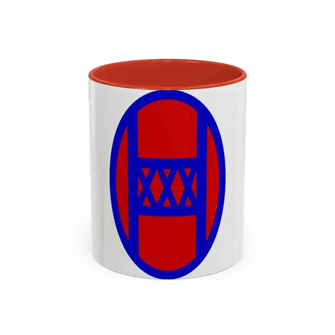 30th Infantry Division SSI (U.S. Army) Accent Coffee Mug 11oz Red - Go Mug Yourself