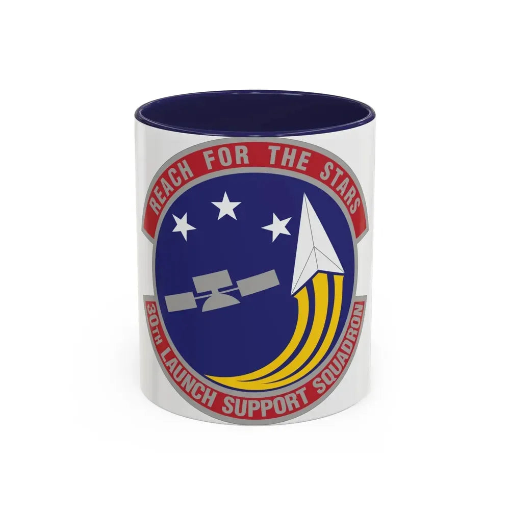 30th Launch Support Squadron (U.S. Air Force) Accent Coffee Mug 11oz Navy - Go Mug Yourself