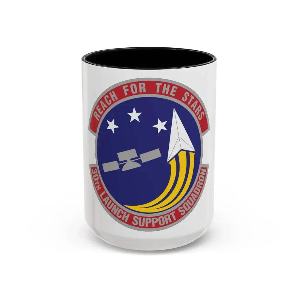 30th Launch Support Squadron (U.S. Air Force) Accent Coffee Mug 15oz Black - Go Mug Yourself