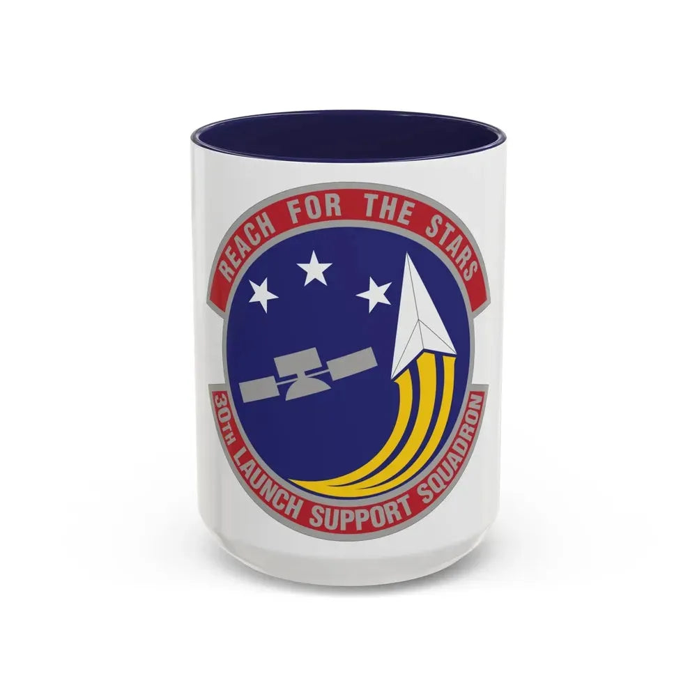 30th Launch Support Squadron (U.S. Air Force) Accent Coffee Mug 15oz Navy - Go Mug Yourself