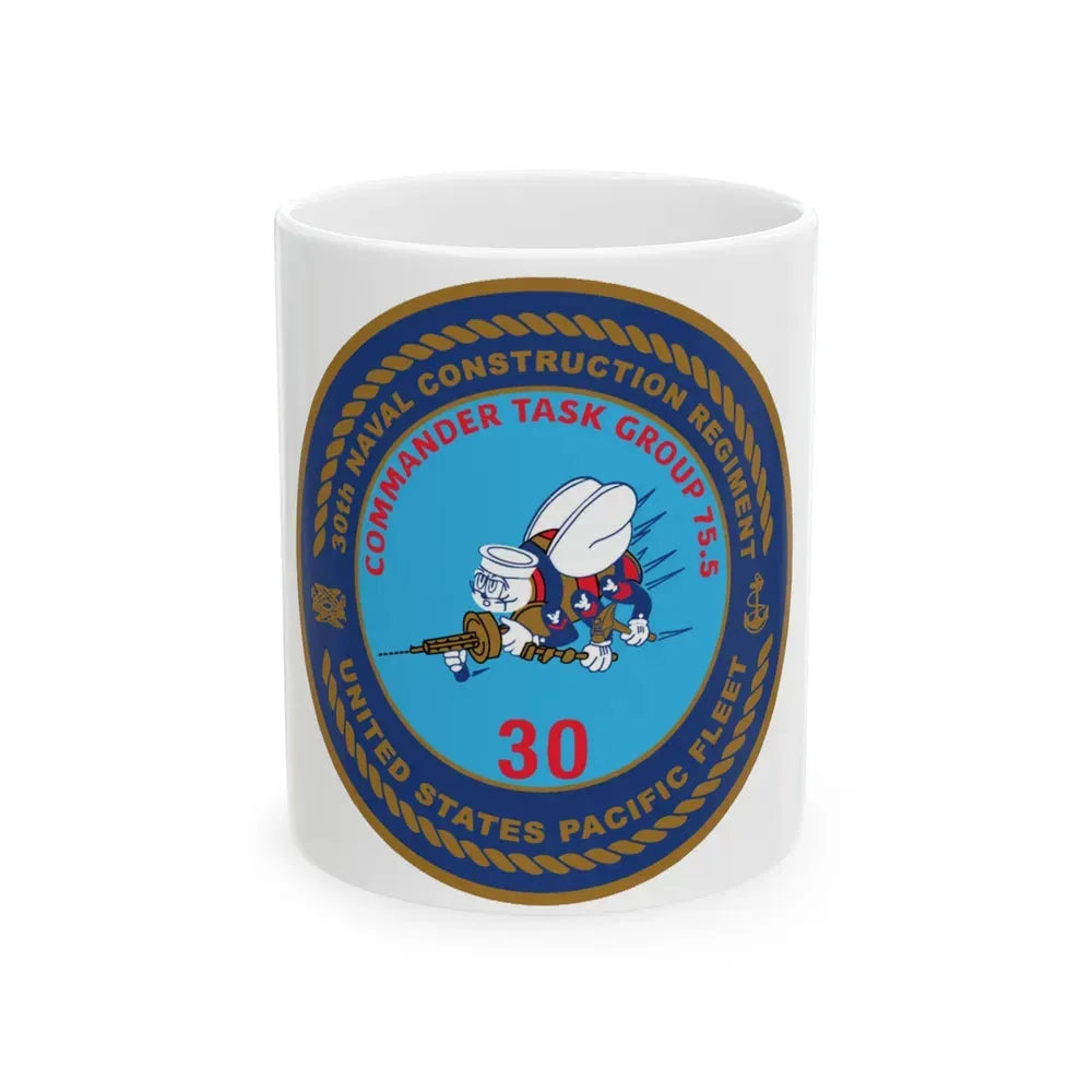 30TH NCR USPACFLT Seabee (U.S. Navy) White Coffee Mug 11oz - Go Mug Yourself