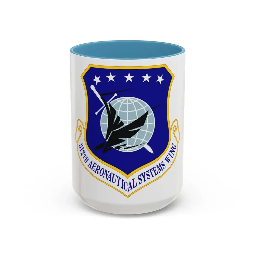 312th Aeronautical Systems Wing (U.S. Air Force) Accent Coffee Mug 15oz Light Blue - Go Mug Yourself