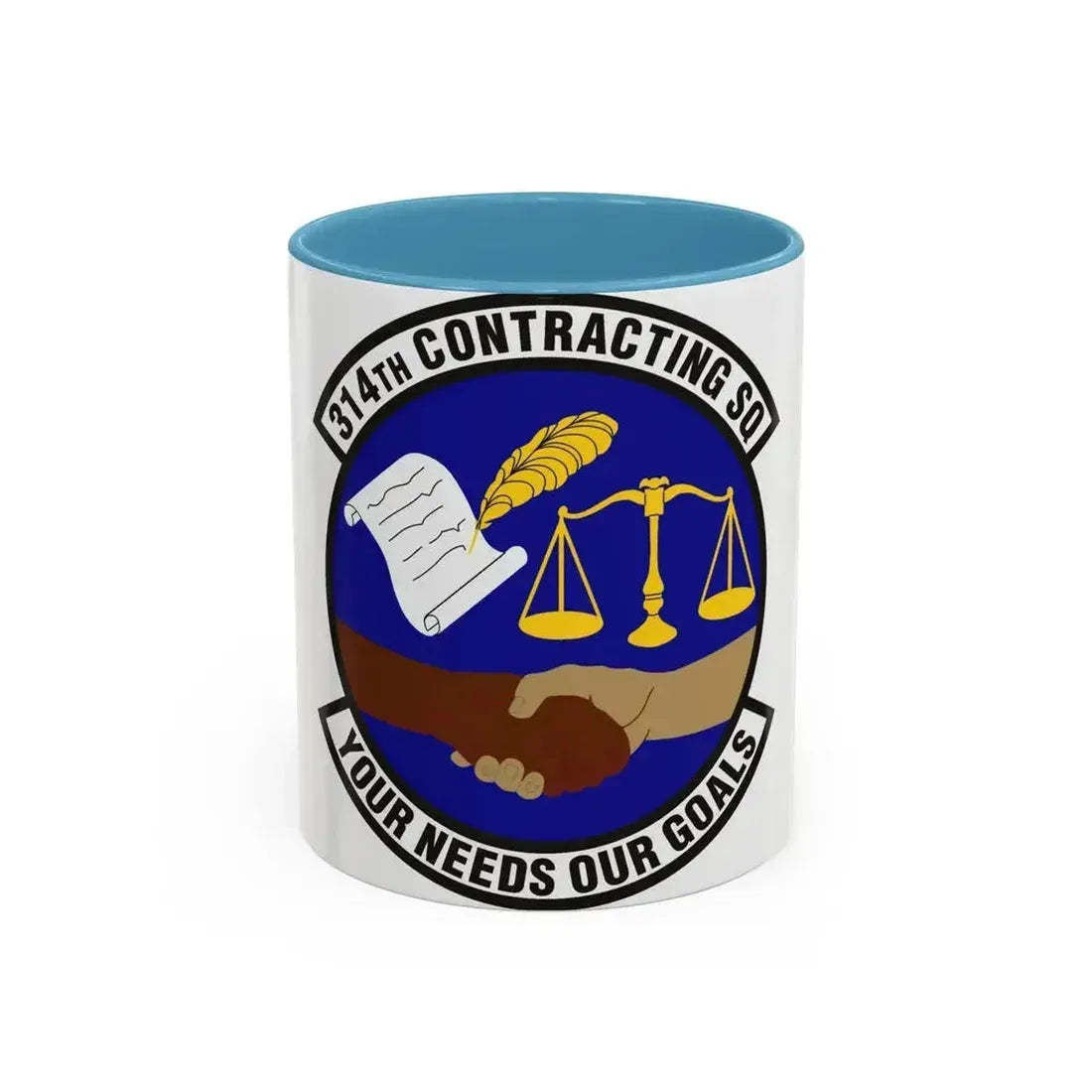 314th Contracting Squadron (U.S. Air Force) Accent Coffee Mug 11oz Light Blue - Go Mug Yourself