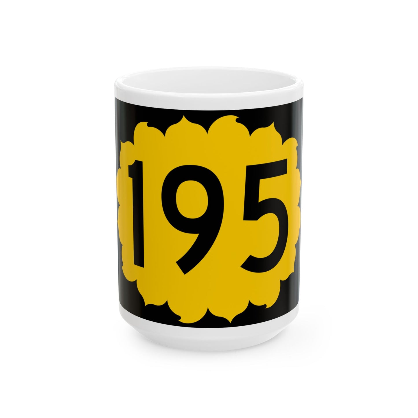 K-195 (Kansas) (Road Sign) White Coffee Mug