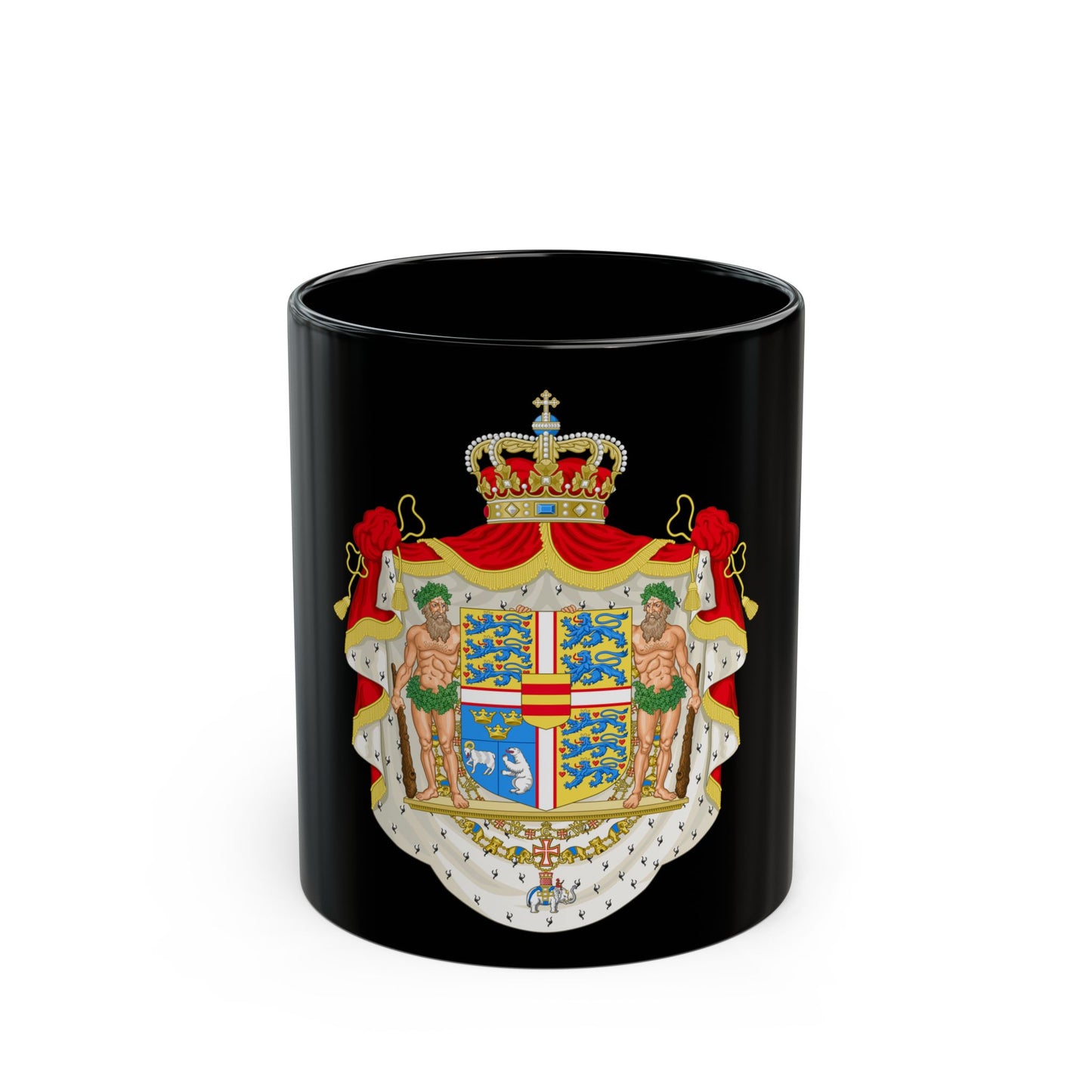 Royal coat of arms of Denmark - Black Coffee Mug