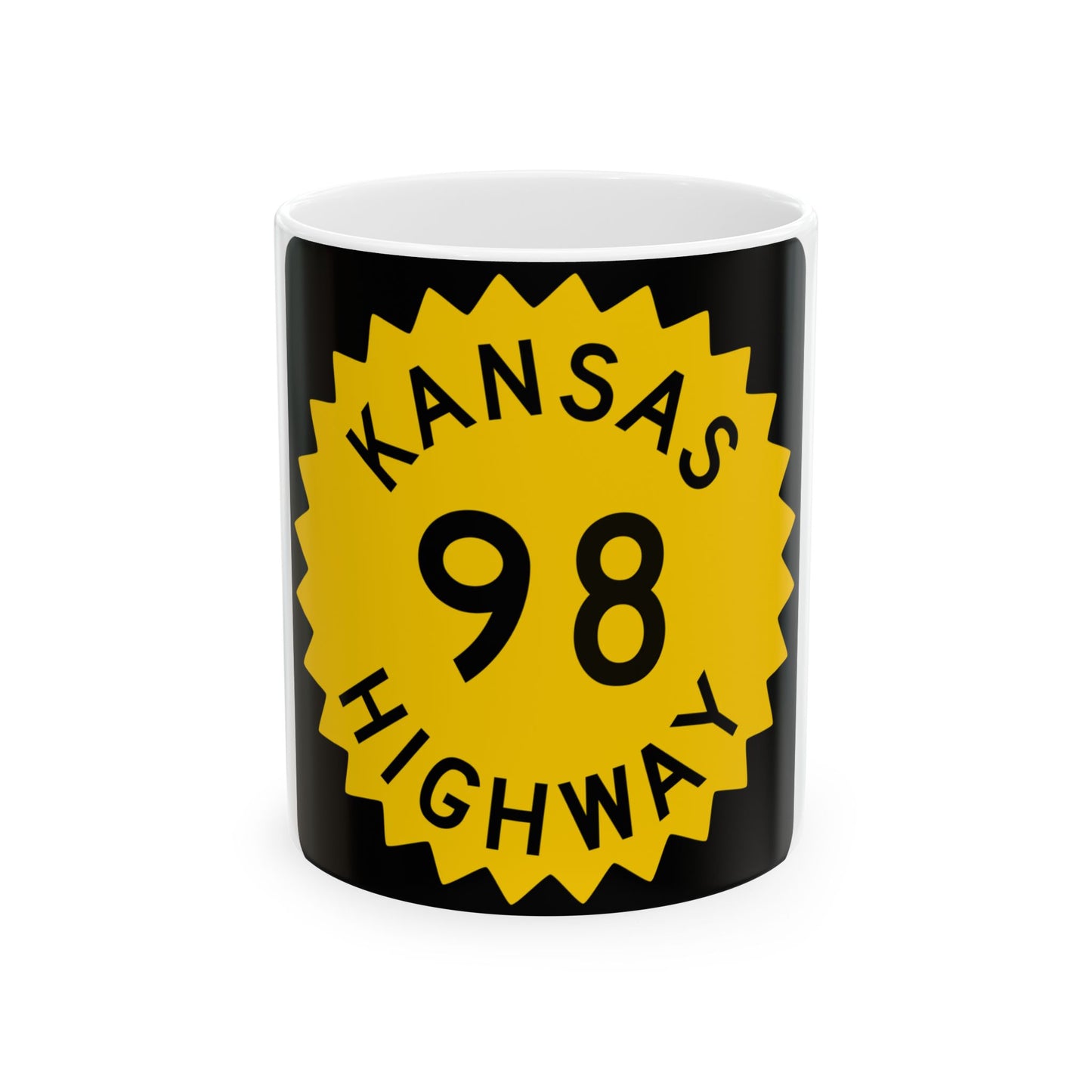K-98 1948 (Kansas) (Road Sign) White Coffee Mug