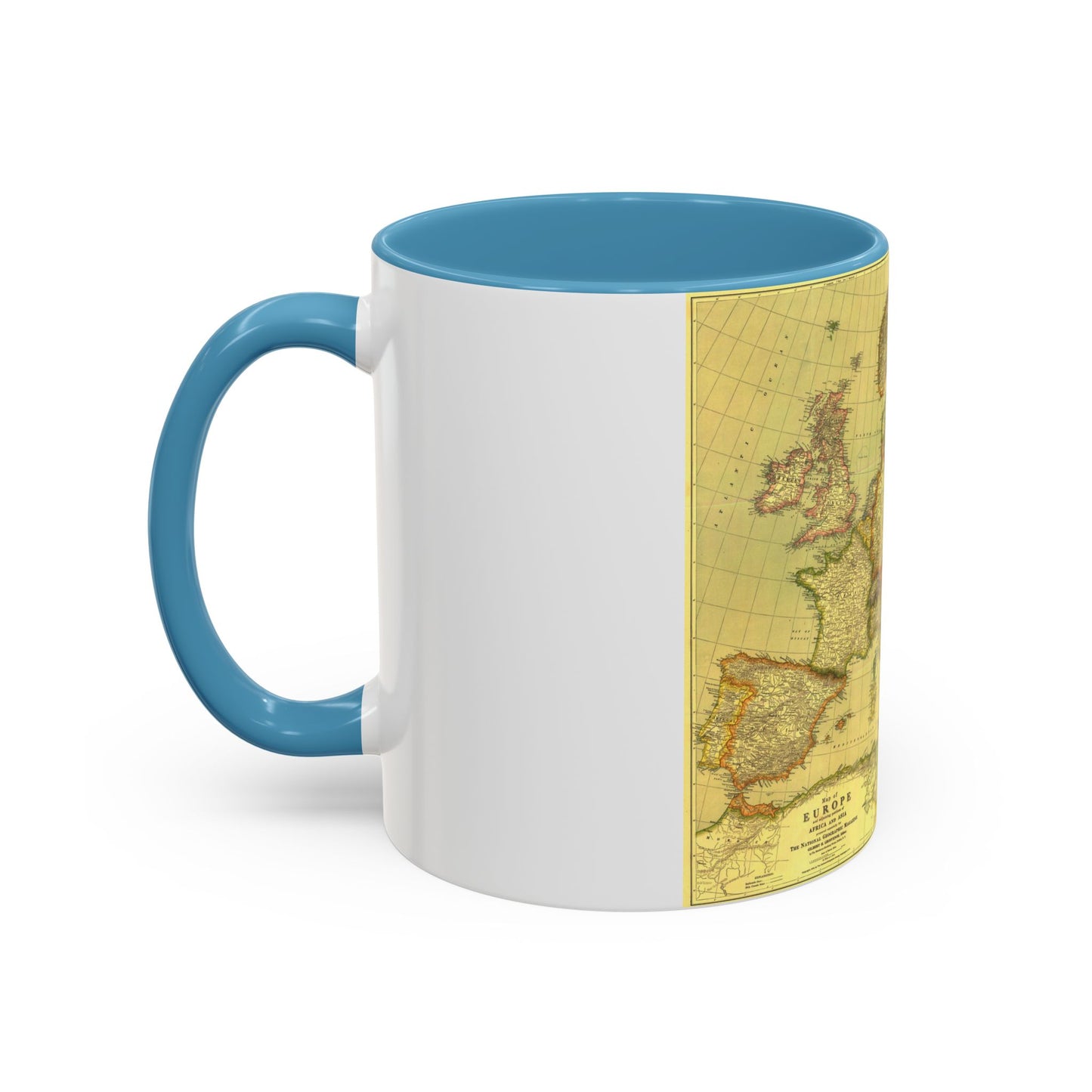 Europe and Africa and Asia (1915) (Map) Accent Coffee Mug