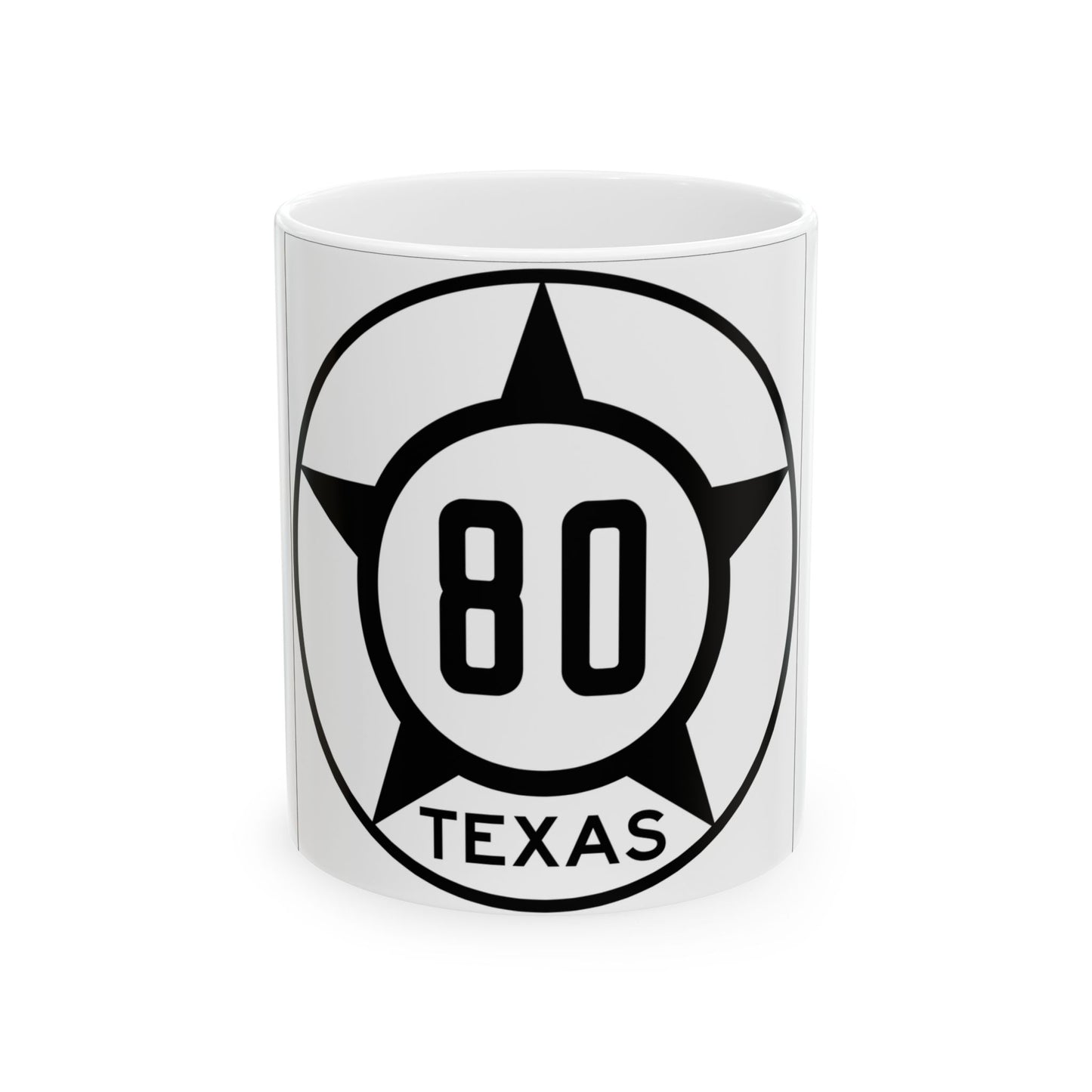 Old Texas 80 (Texas) (Road Sign) White Coffee Mug