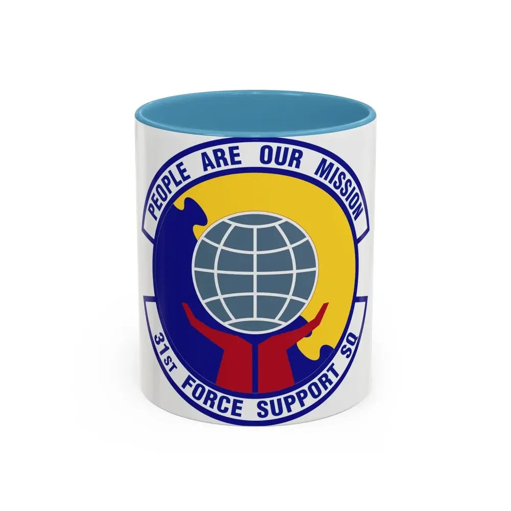 31st Force Support Squadron (U.S. Air Force) Accent Coffee Mug 11oz Light Blue - Go Mug Yourself