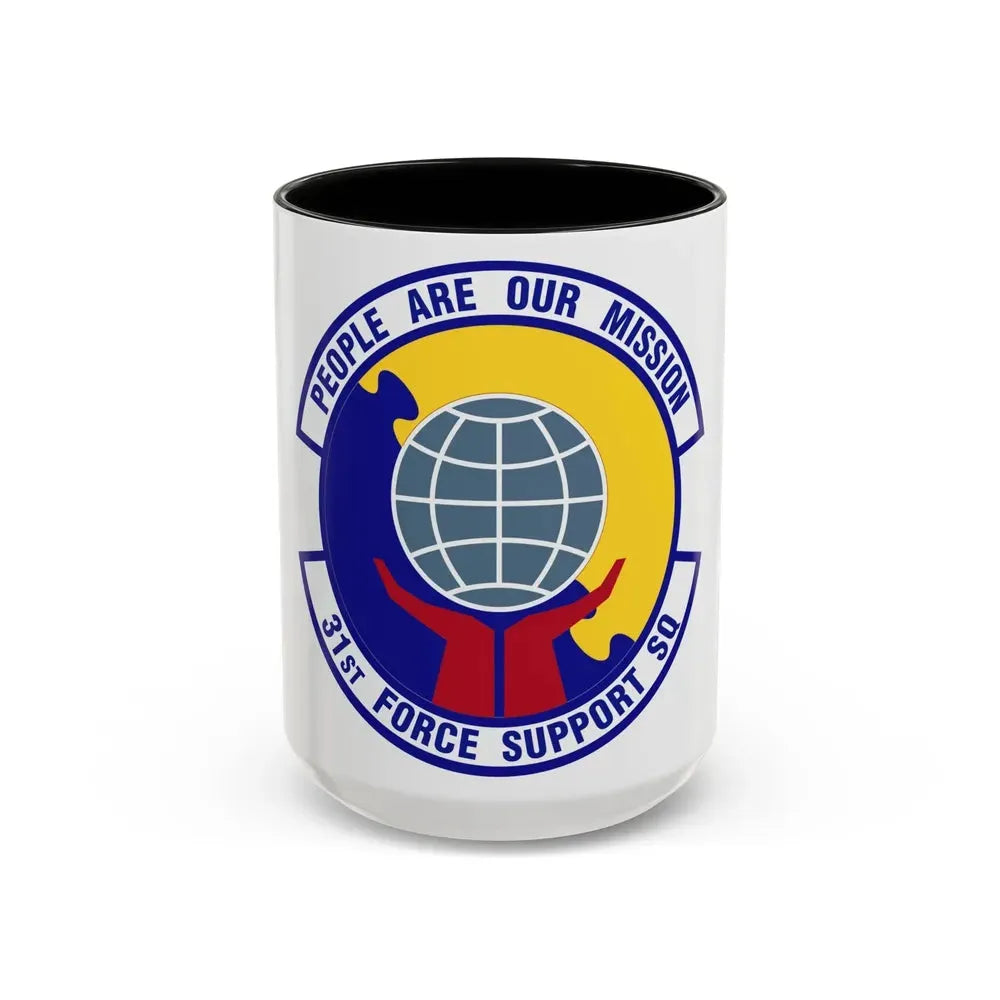 31st Force Support Squadron (U.S. Air Force) Accent Coffee Mug 15oz Black - Go Mug Yourself