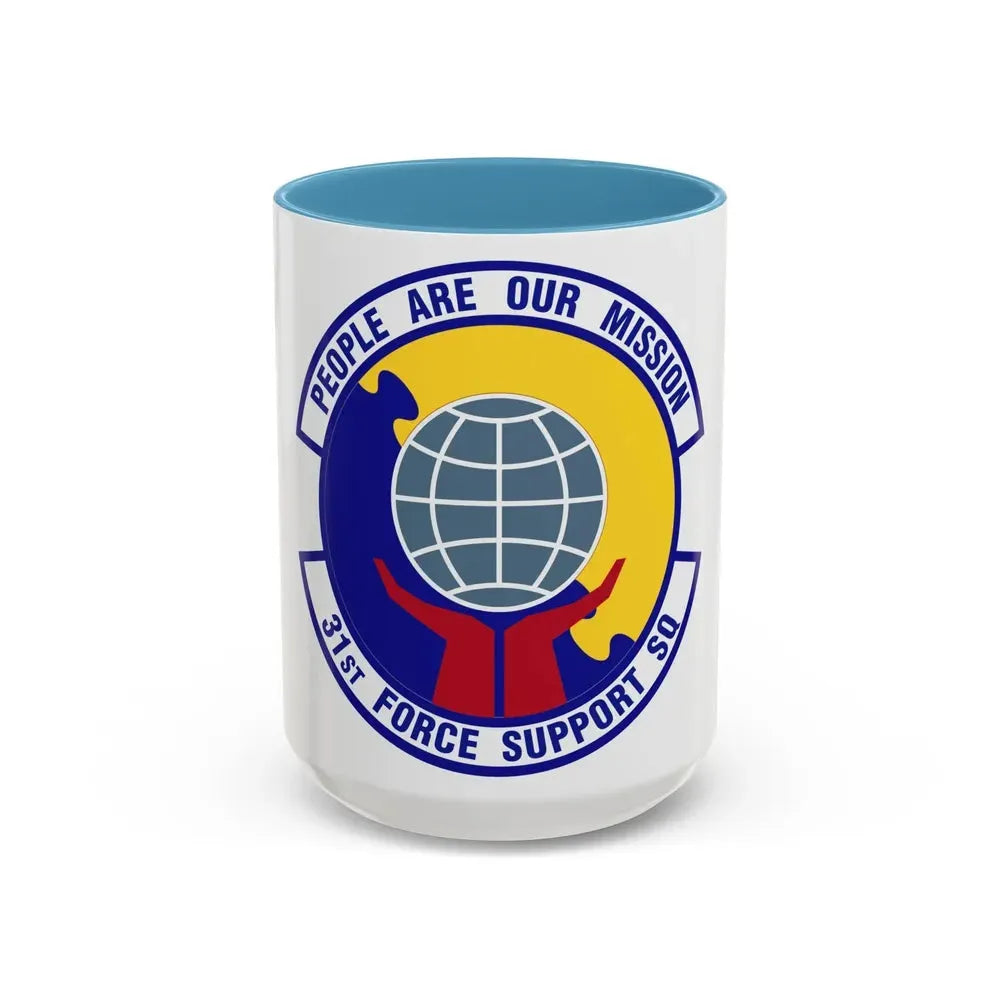 31st Force Support Squadron (U.S. Air Force) Accent Coffee Mug 15oz Light Blue - Go Mug Yourself