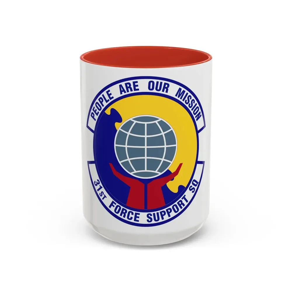 31st Force Support Squadron (U.S. Air Force) Accent Coffee Mug 15oz Red - Go Mug Yourself
