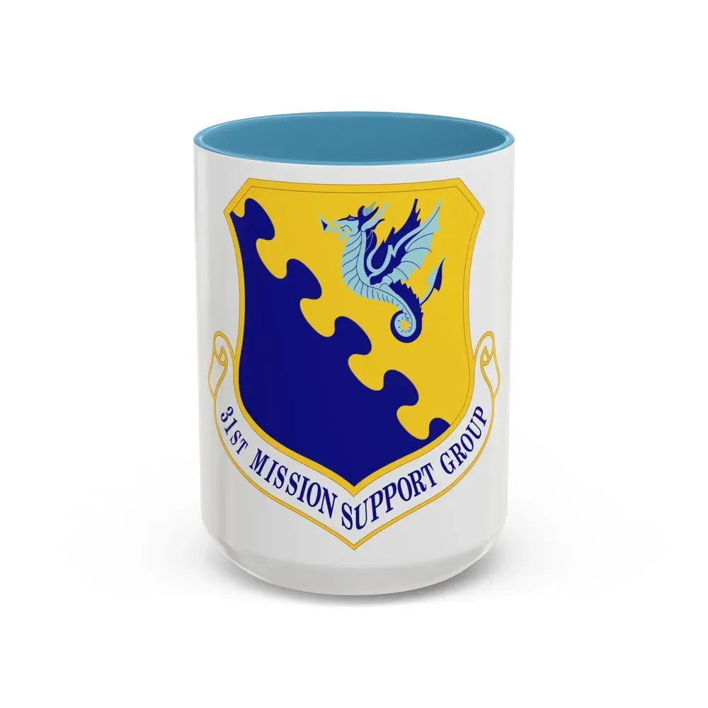 31st Mission Support Group (U.S. Air Force) Accent Coffee Mug 15oz Light Blue - Go Mug Yourself