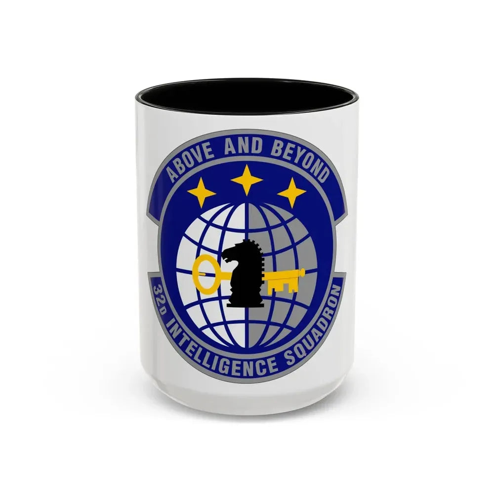 32 Intelligence Squadron AFISRA (U.S. Air Force) Accent Coffee Mug 15oz Black - Go Mug Yourself