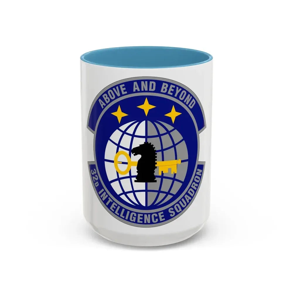 32 Intelligence Squadron AFISRA (U.S. Air Force) Accent Coffee Mug 15oz Light Blue - Go Mug Yourself