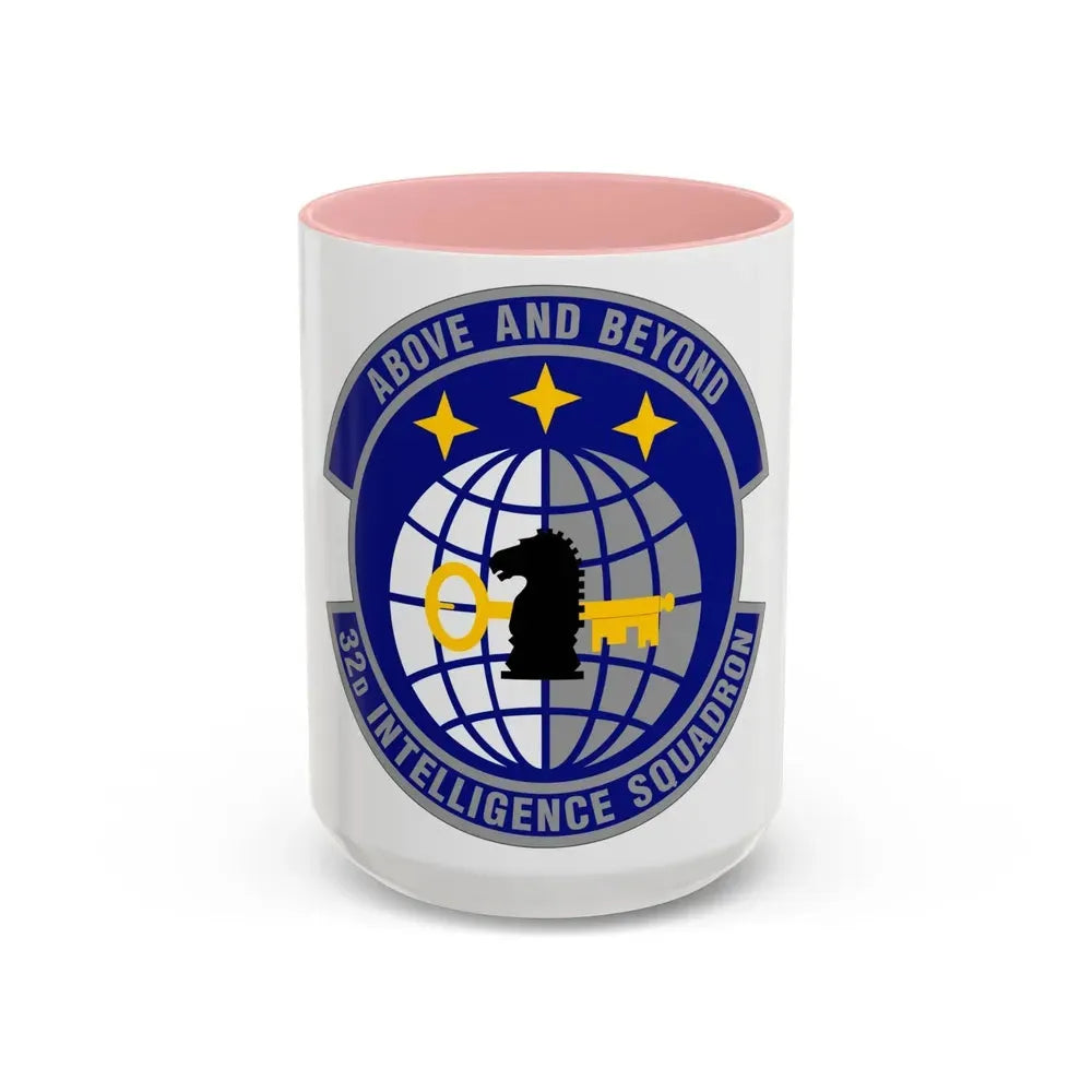 32 Intelligence Squadron AFISRA (U.S. Air Force) Accent Coffee Mug 15oz Pink - Go Mug Yourself