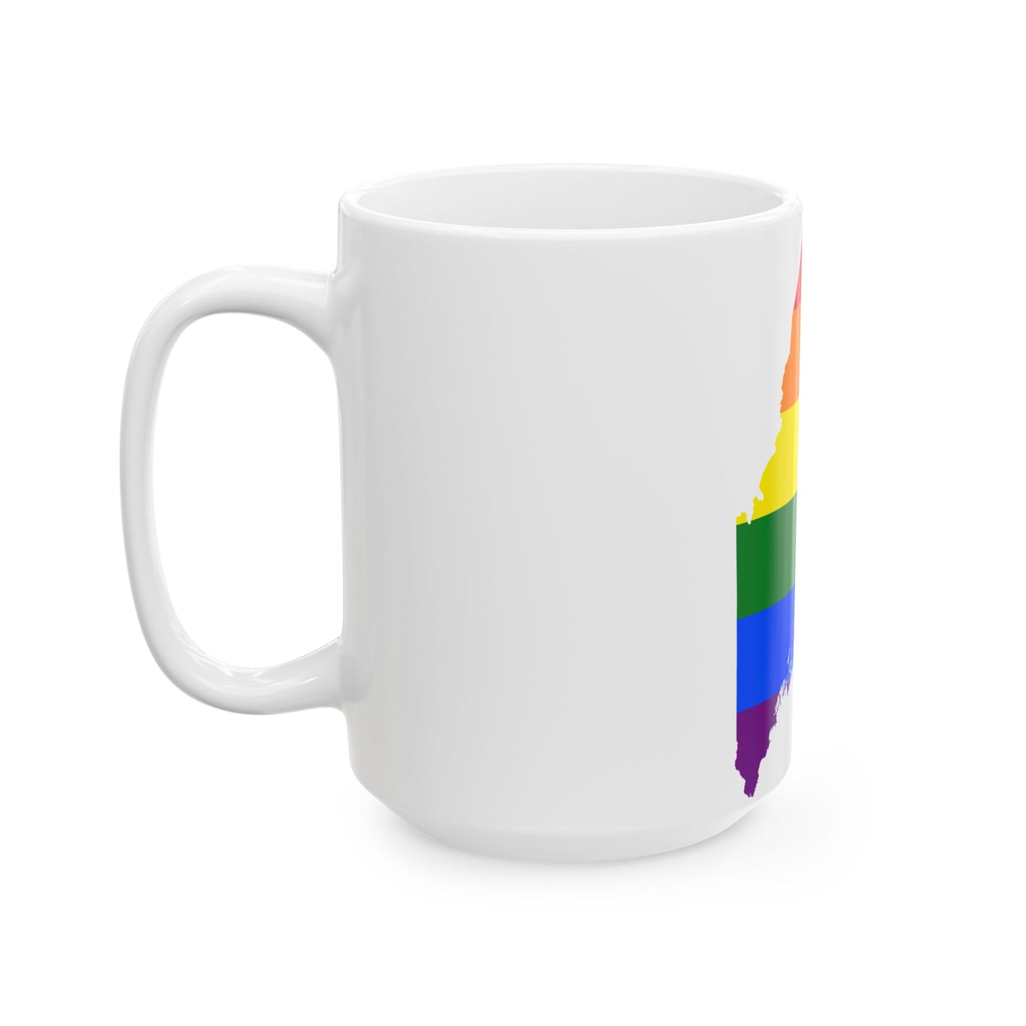 LGBT flag map of Maine (United States) White Coffee Mug