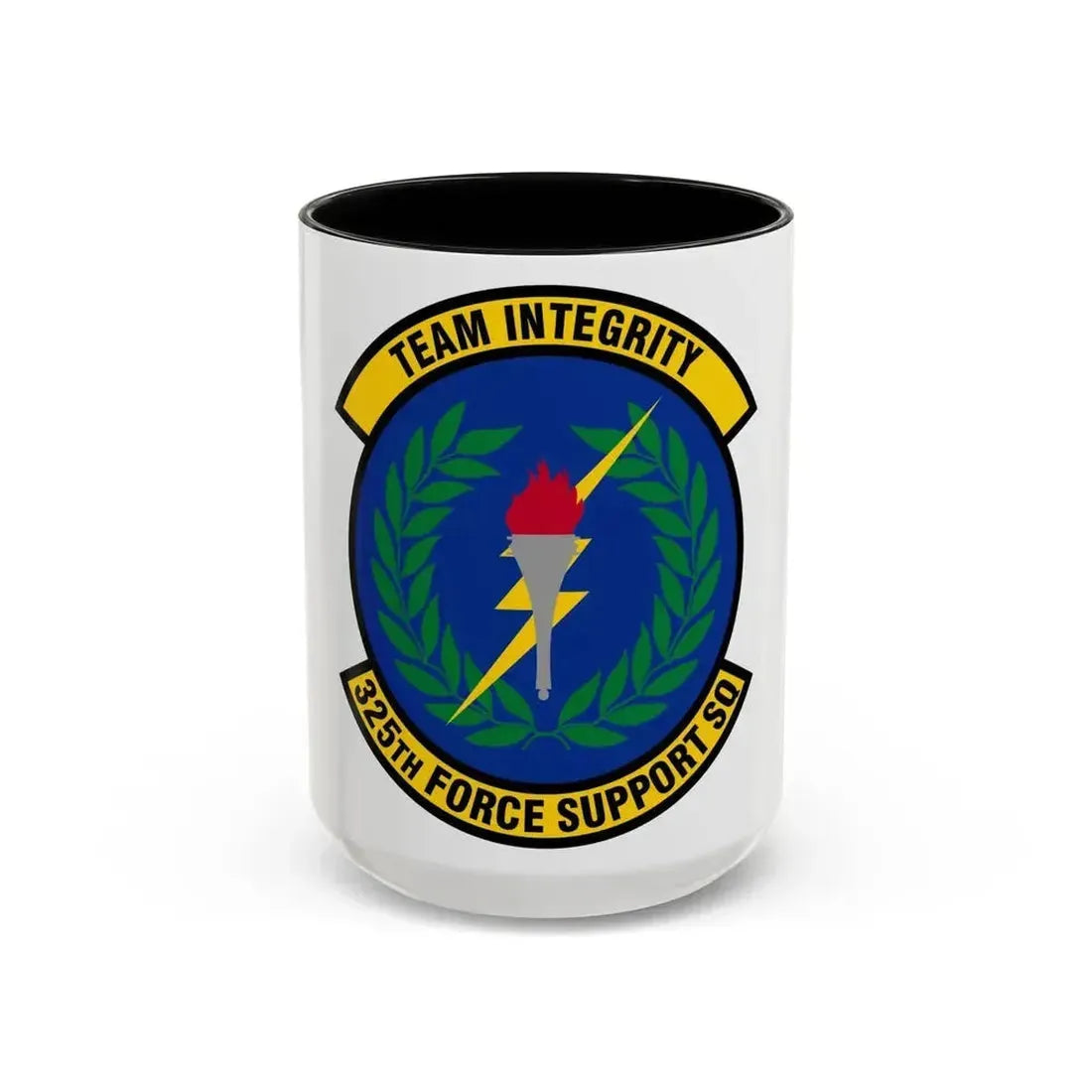 325 Force Support Squadron AETC (U.S. Air Force) Accent Coffee Mug 15oz Black - Go Mug Yourself
