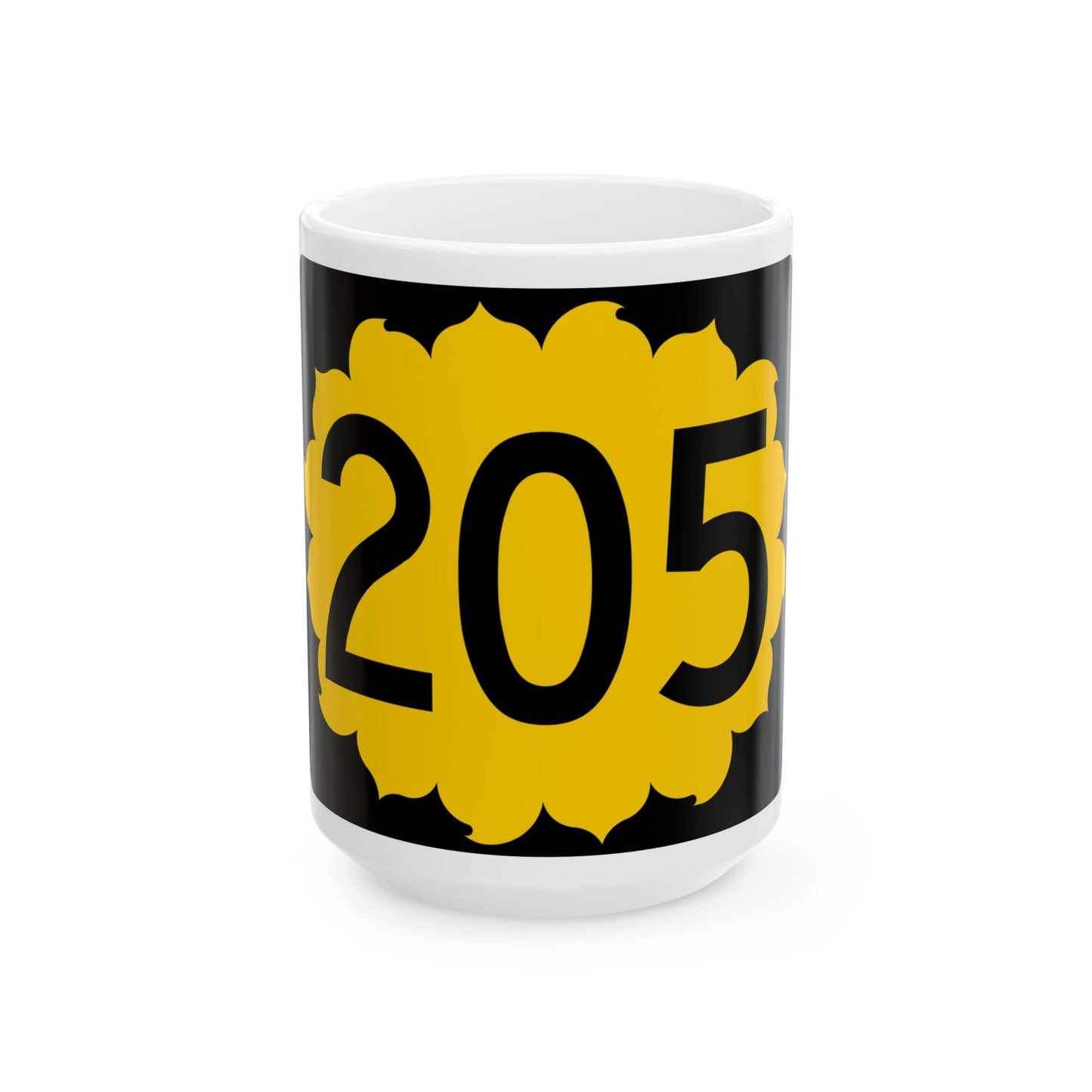 K-205 (Kansas) (Road Sign) White Coffee Mug