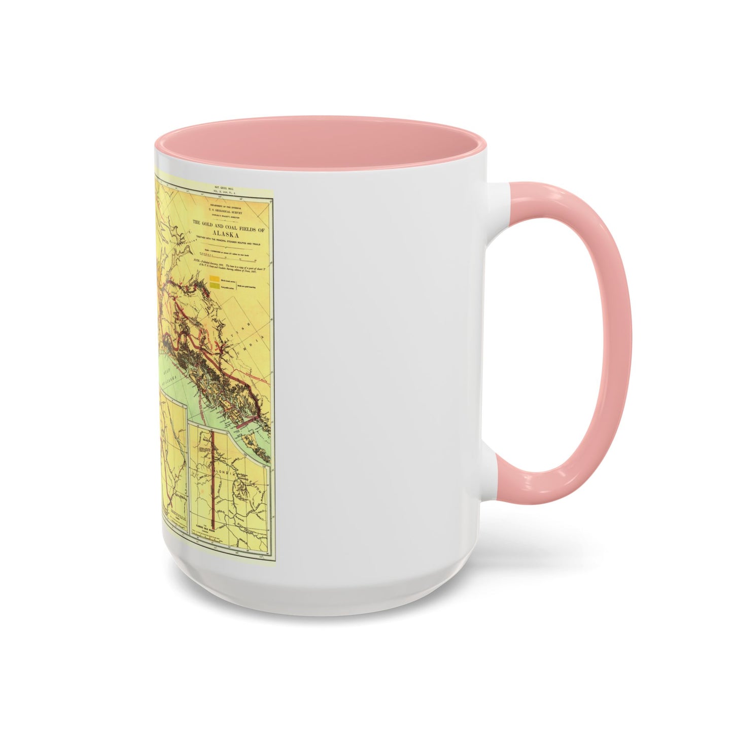 Alaska - The Gold & Coal Fields (1898) (Map) Accent Coffee Mug