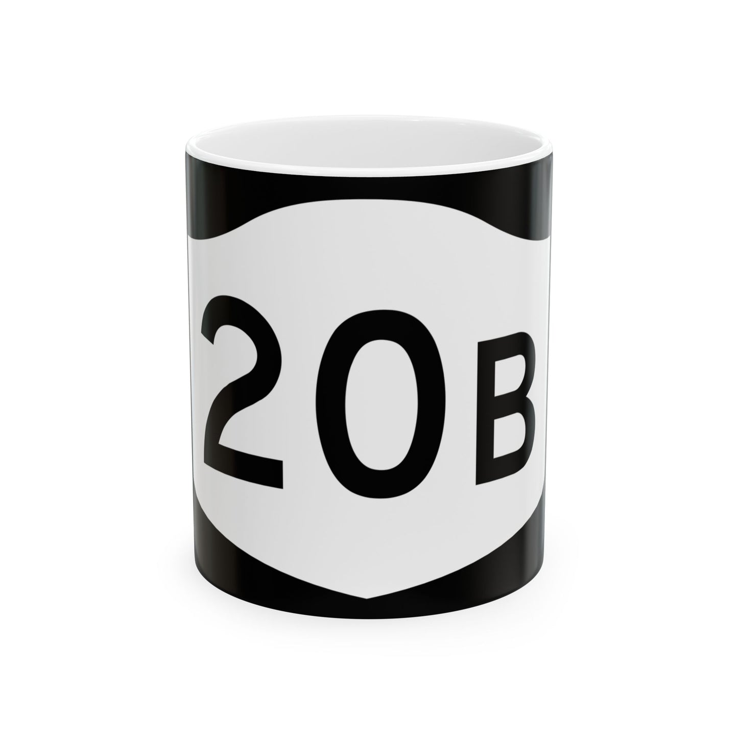 NY-20B (New York) (Road Sign) White Coffee Mug