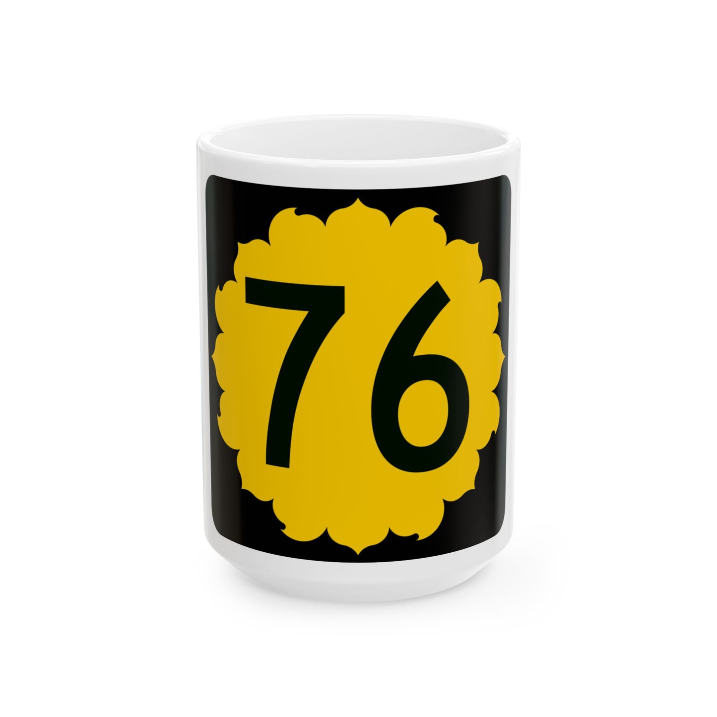 K-76 (Kansas) (Road Sign) White Coffee Mug