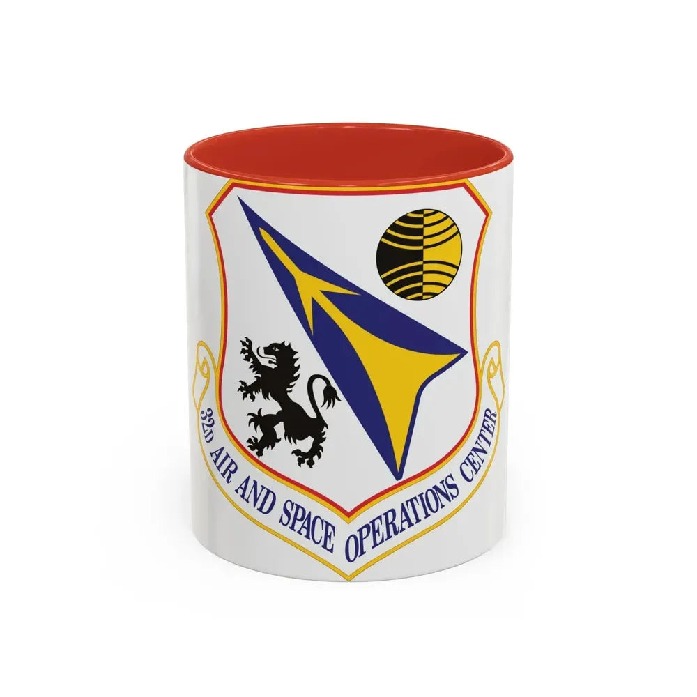32d Air and Space Operations Center (U.S. Air Force) Accent Coffee Mug 11oz Red - Go Mug Yourself