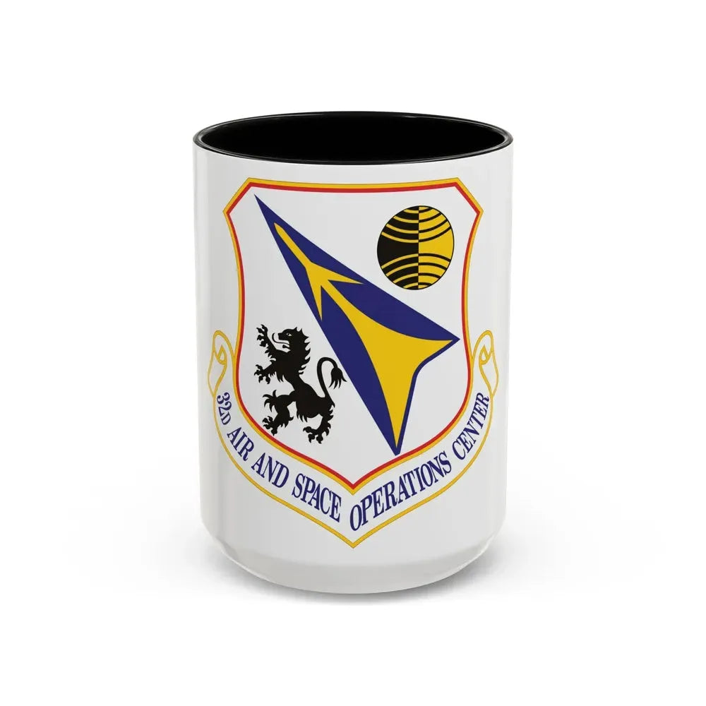 32d Air and Space Operations Center (U.S. Air Force) Accent Coffee Mug 15oz Black - Go Mug Yourself