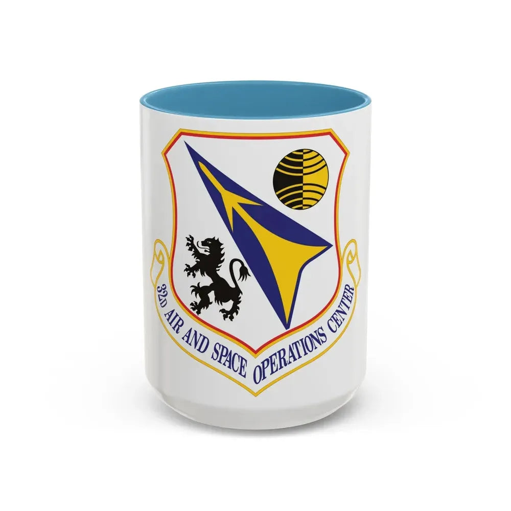 32d Air and Space Operations Center (U.S. Air Force) Accent Coffee Mug 15oz Light Blue - Go Mug Yourself