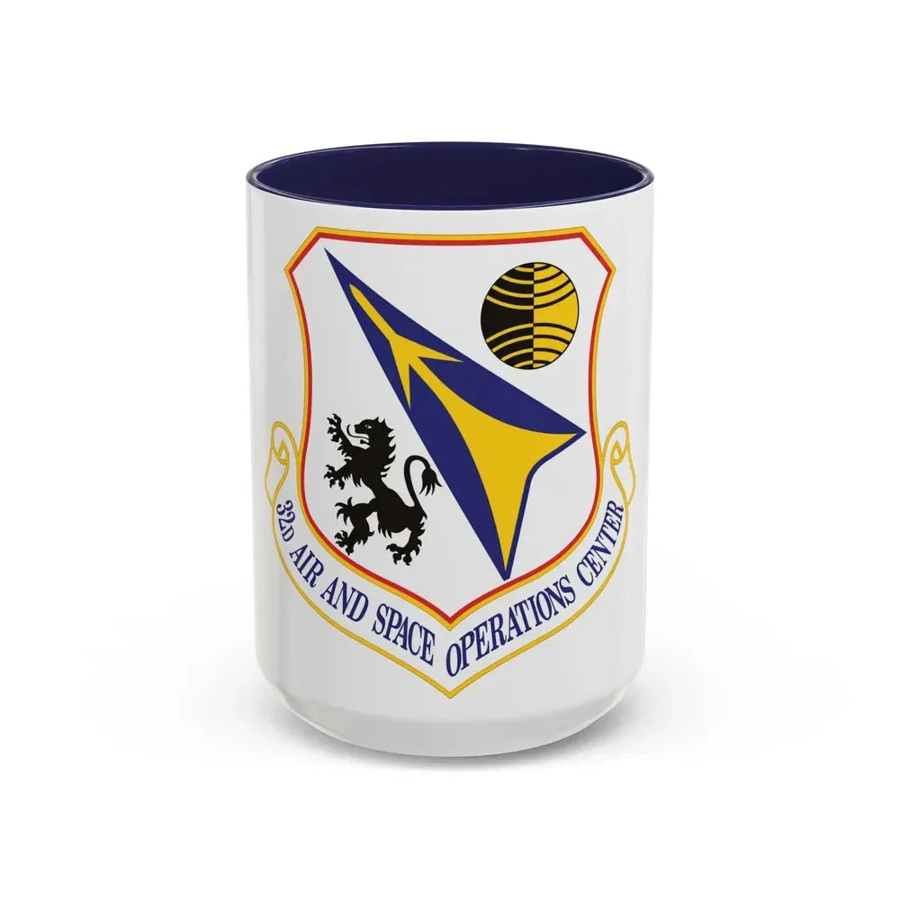 32d Air and Space Operations Center (U.S. Air Force) Accent Coffee Mug 15oz Navy - Go Mug Yourself