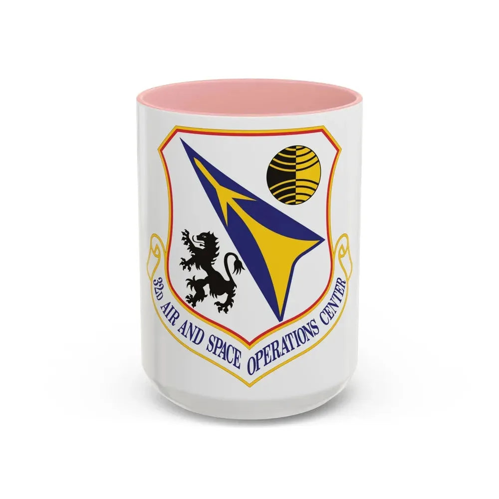 32d Air and Space Operations Center (U.S. Air Force) Accent Coffee Mug 15oz Pink - Go Mug Yourself
