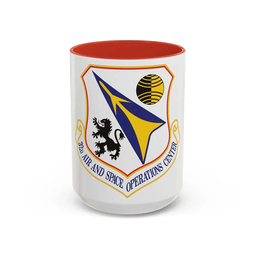 32d Air and Space Operations Center (U.S. Air Force) Accent Coffee Mug 15oz Red - Go Mug Yourself