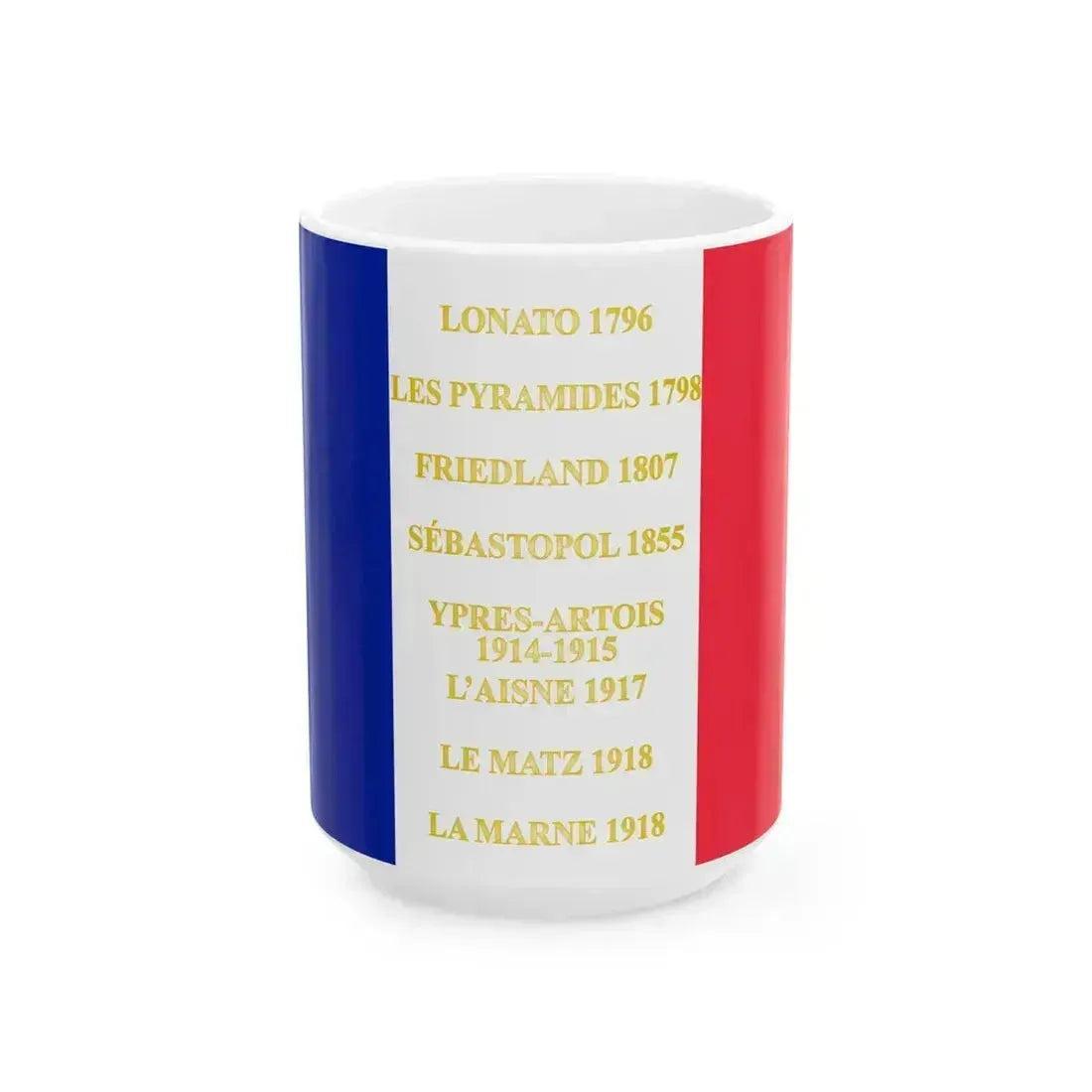 32e regiment dinfanterie de ligne-drapeau (France) White Coffee Mug 15oz - Go Mug Yourself