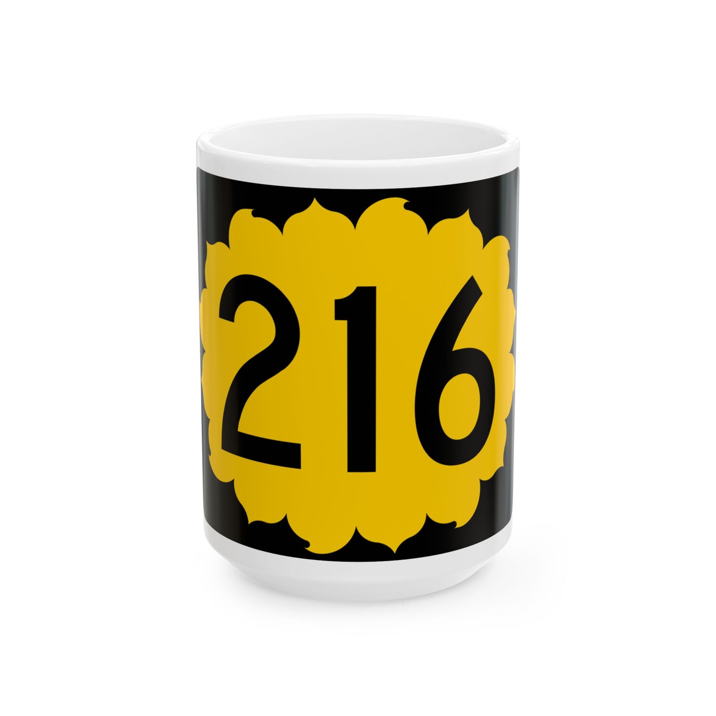 K-216 (Kansas) (Road Sign) White Coffee Mug