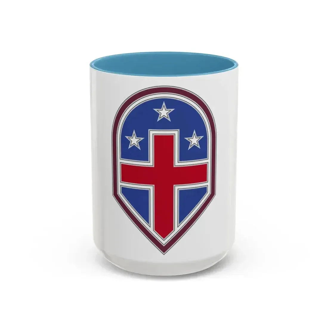 332 Medical Brigade 3 (U.S. Army) Accent Coffee Mug 15oz Light Blue - Go Mug Yourself