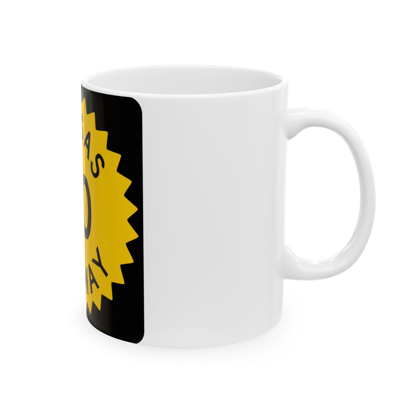 K-70 1948 (Kansas) (Road Sign) White Coffee Mug