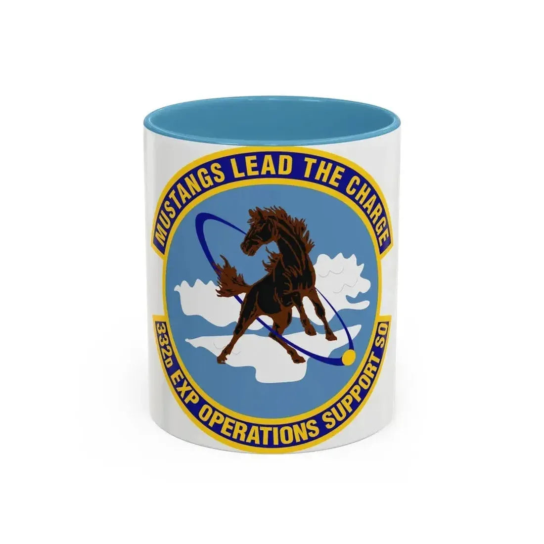 332d Expeditionary Operations Support Squadron (U.S. Air Force) Accent Coffee Mug 11oz Light Blue - Go Mug Yourself