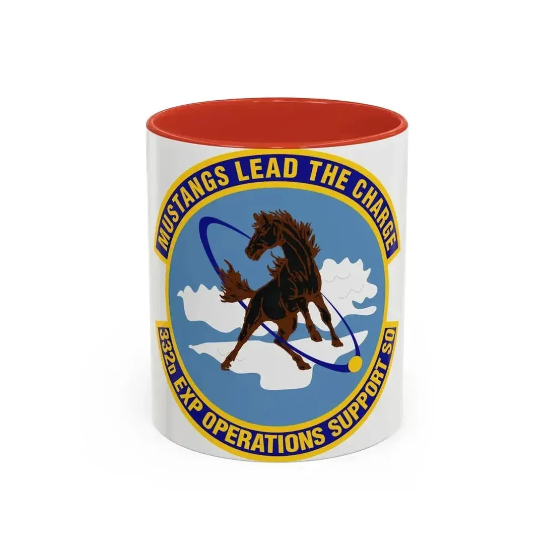332d Expeditionary Operations Support Squadron (U.S. Air Force) Accent Coffee Mug 11oz Red - Go Mug Yourself