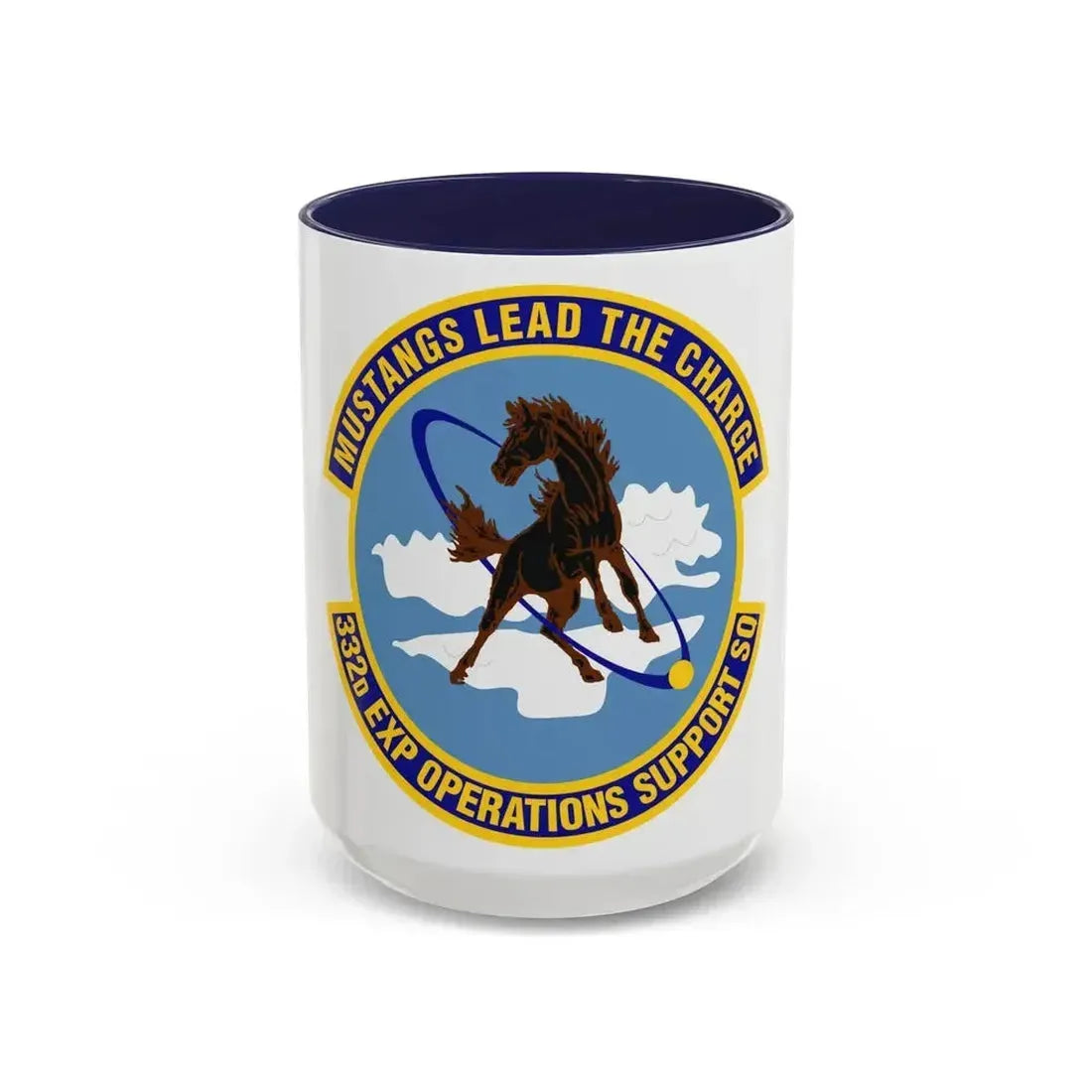 332d Expeditionary Operations Support Squadron (U.S. Air Force) Accent Coffee Mug 15oz Navy - Go Mug Yourself