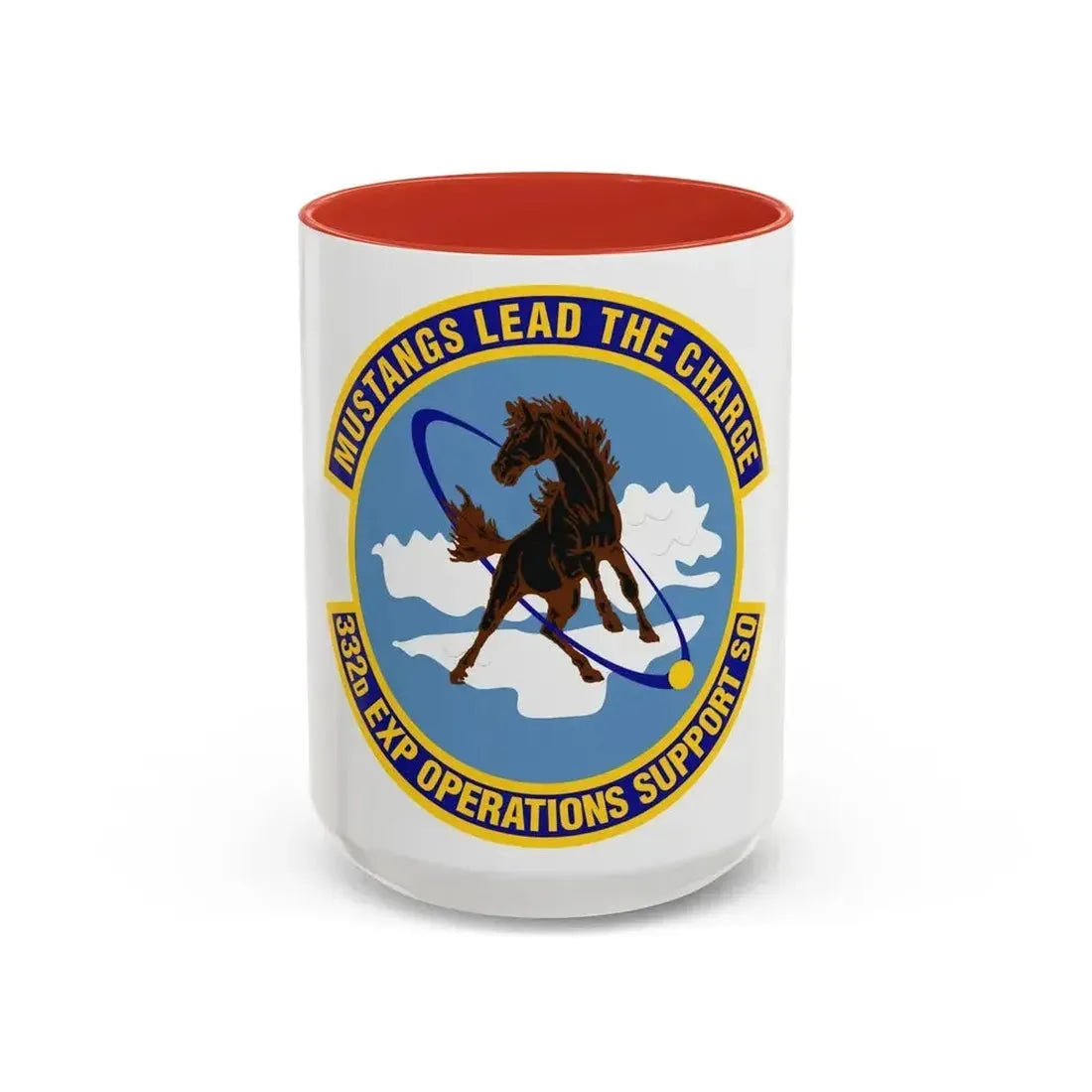 332d Expeditionary Operations Support Squadron (U.S. Air Force) Accent Coffee Mug 15oz Red - Go Mug Yourself