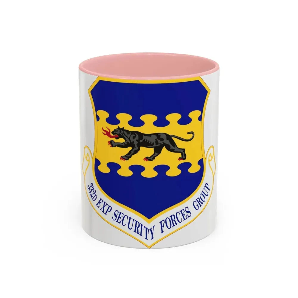 332d Expeditionary Security Forces Group (U.S. Air Force) Accent Coffee Mug 11oz Pink - Go Mug Yourself