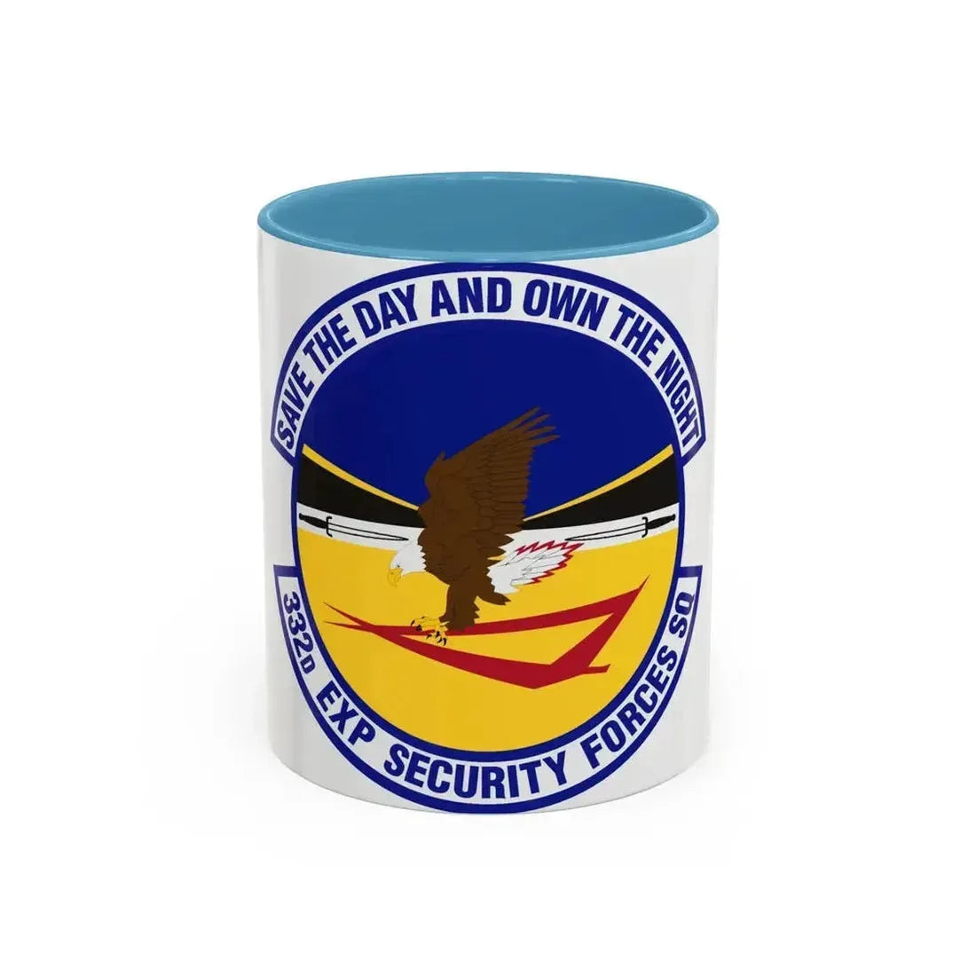 332d Expeditionary Security Forces Squadron (U.S. Air Force) Accent Coffee Mug 11oz Light Blue - Go Mug Yourself