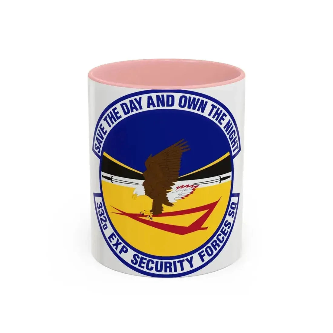 332d Expeditionary Security Forces Squadron (U.S. Air Force) Accent Coffee Mug 11oz Pink - Go Mug Yourself