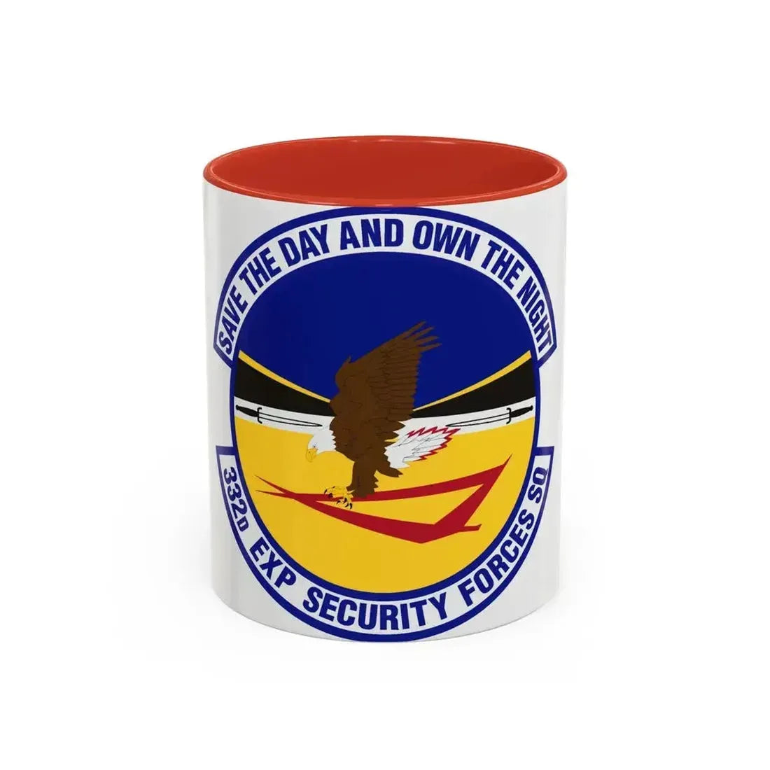 332d Expeditionary Security Forces Squadron (U.S. Air Force) Accent Coffee Mug 11oz Red - Go Mug Yourself