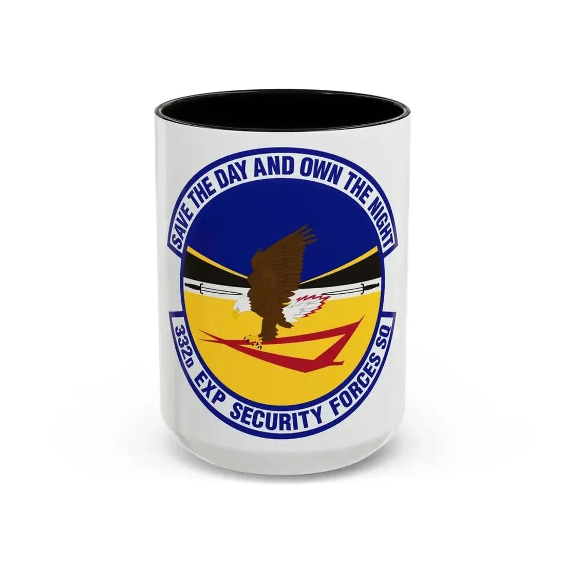 332d Expeditionary Security Forces Squadron (U.S. Air Force) Accent Coffee Mug 15oz Black - Go Mug Yourself