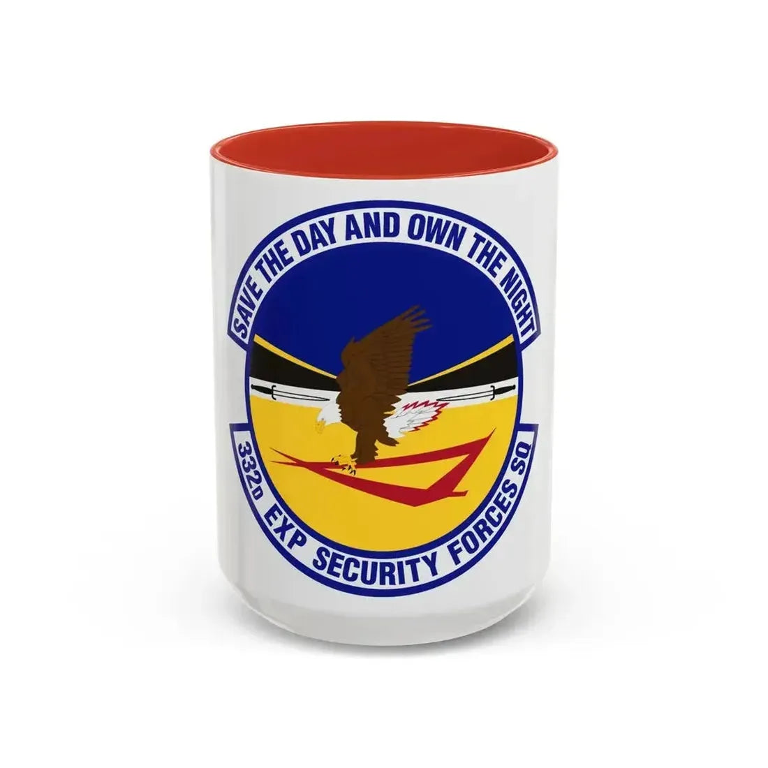 332d Expeditionary Security Forces Squadron (U.S. Air Force) Accent Coffee Mug 15oz Red - Go Mug Yourself