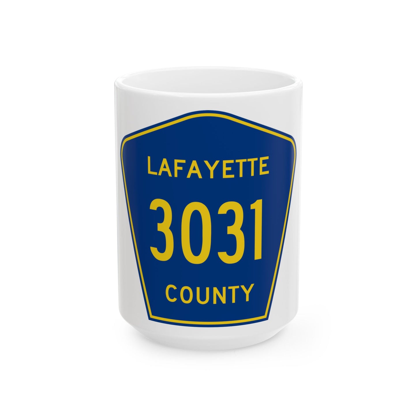 Lafayette County Route 3031 MS (Mississippi) (Road Sign) White Coffee Mug