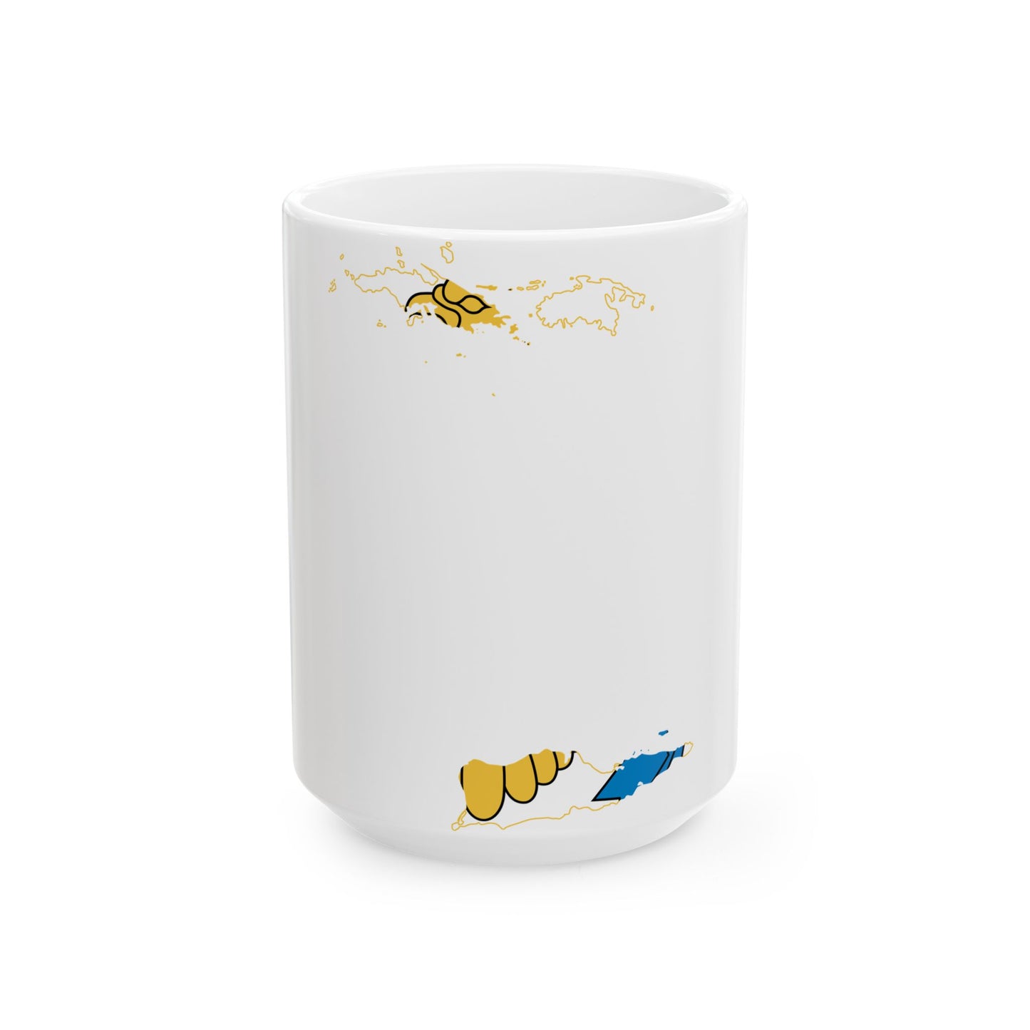Flag-map of the United States Virgin Islands (United States) White Coffee Mug
